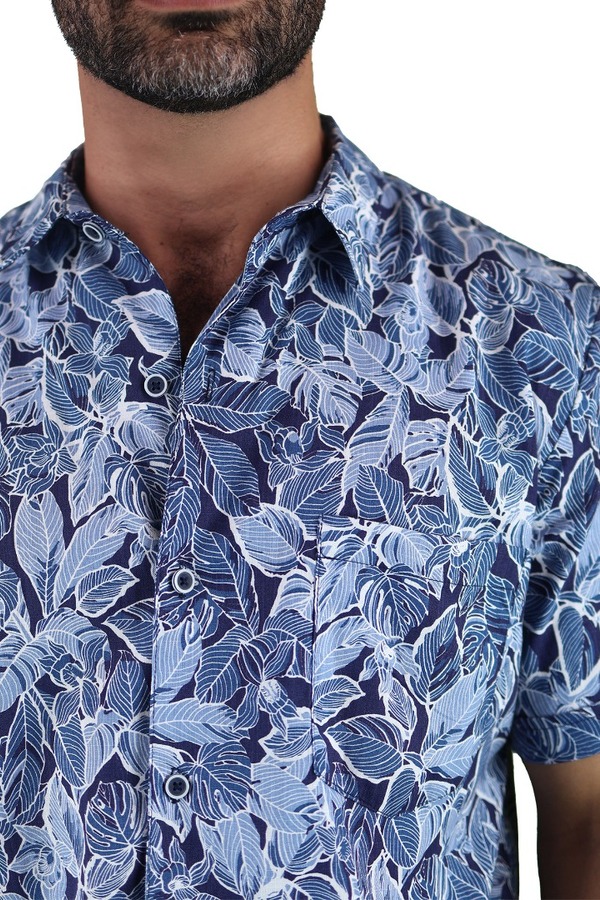 Camisa Hawaiana Manga Corta Slim Fit Para Hombre